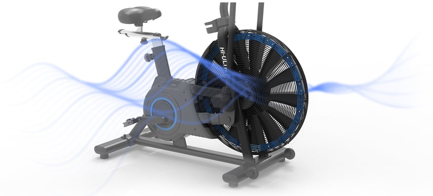 hb005 ultra bike air bike illustration of drive system and wheel