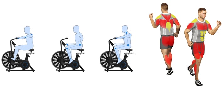 illustration of different limbs being worked on using the ultra bike
