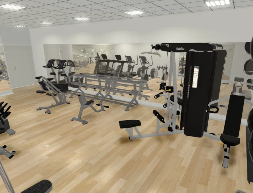 3d gym design mockup